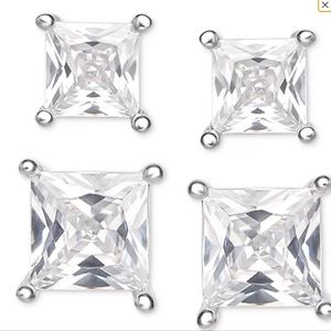 Giani Bernini Cubic Zirconia 2pc sterling silver earrings. Princess cut